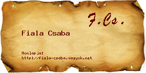 Fiala Csaba névjegykártya